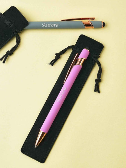 Custom Name Multifunction Ballpoint Pen with Drawstring Pouch Back to School Gift Birthday Gift Teacher