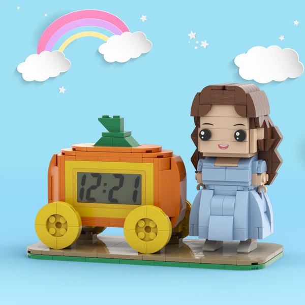 Halloween Gifts Custom Brick Figures Clock Personalized Brick Pumpkin & Figures Clock