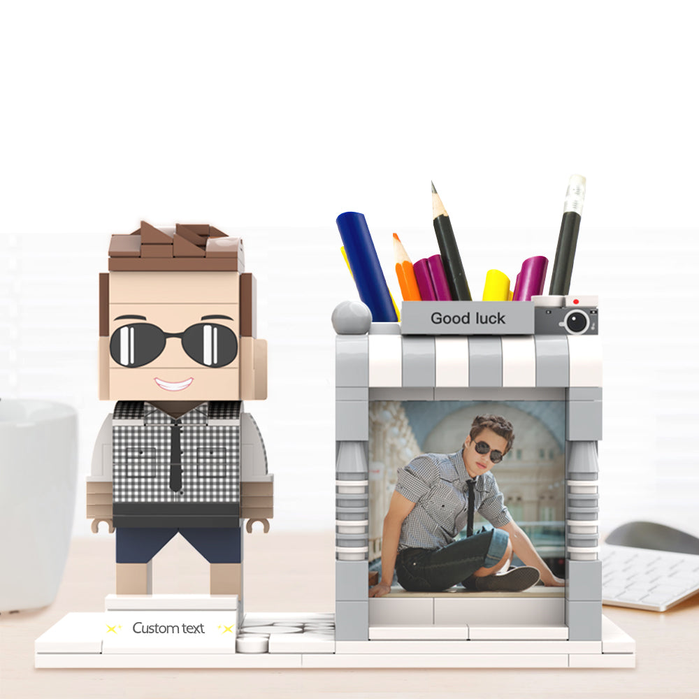 Portalápices con figuras de ladrillo personalizadas Portalápices con figuras de ladrillo personalizadas Porta bolígrafos con foto y nombre personalizados