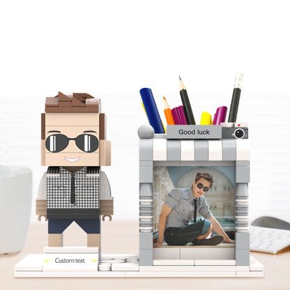 Portalápices con figuras de ladrillo personalizadas Portalápices con figuras de ladrillo personalizadas Porta bolígrafos con foto y nombre personalizados