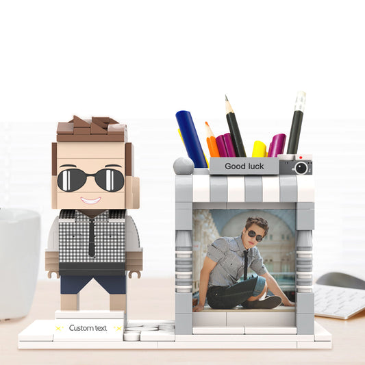 Portalápices con figuras de ladrillo personalizadas Portalápices con figuras de ladrillo personalizadas Porta bolígrafos con foto y nombre personalizados