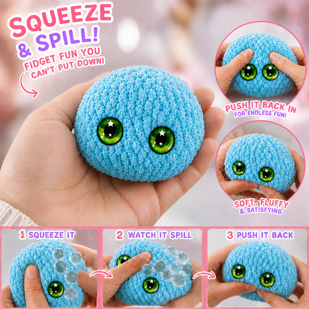 Crochet Bubble Squishy Ball – Soft Fidget Toy