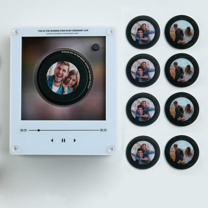 Custom Mini Vinyl Record Player with 9 Magnetic Discs, Personalized Music Gift for Couples, Anniversary Memories (Production time 1-2 weeks)