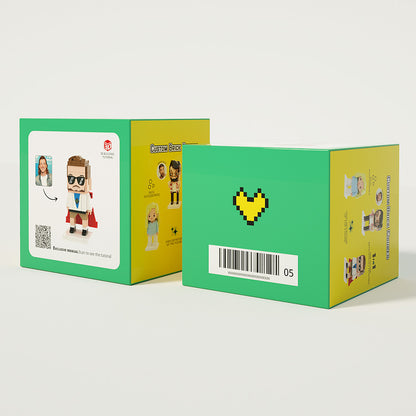 Figuras de ladrillo personalizadas de cuerpo completo para 2 personas, marco de fotos, bloques de partículas pequeñas, decoración del hogar, figuras de Brick Me