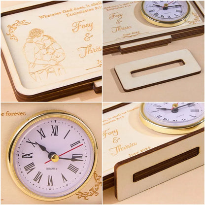 Personalized Wooden Clock Can Custom Photo 4