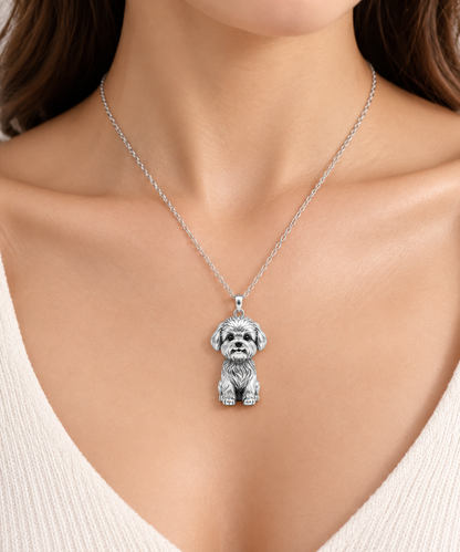 Personalized 3D Pet Portrait Necklace, Custom Sterling Silver Pet Pendant, Memorial Dog & Cat Jewelry Gift