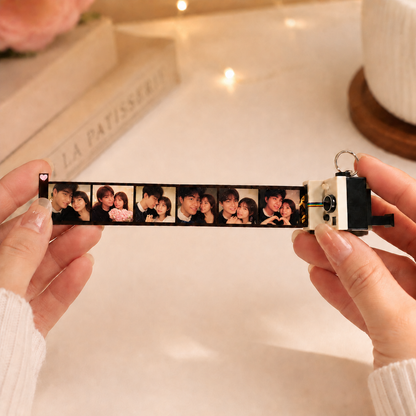 Personalized Photo Film Camera Keychain – Mini Camera with 5–10 Photos