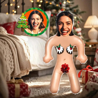 Custom Face Sexy Christmas Women Blow Up Dolls Funny Inflatable Balloon Custom Air Doll for Party Favors Christmas Gifts