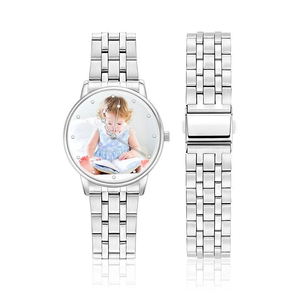 Custom Photo Unisex Engraved Text Watch