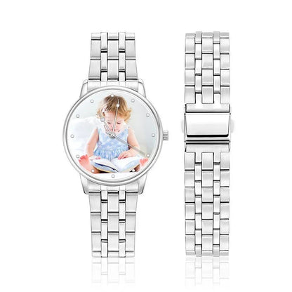 Custom Photo Unisex Engraved Text Watch
