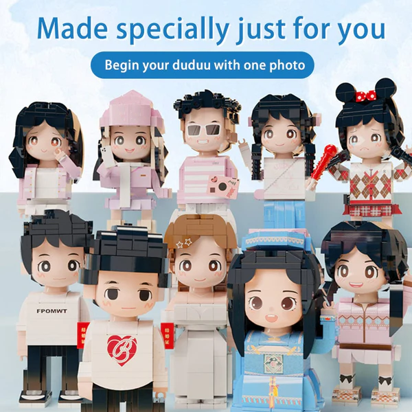 Figuras de ladrillo Duddu personalizadas de cuerpo completo para 2 personas, regalos creativos para parejas, regalo sorpresa para San Valentín o cumpleaños. 
