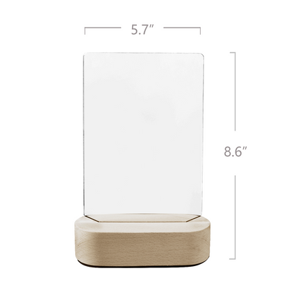 Custom Acrylic Photo Plaque with Wooden Base – Personalized Desktop Display Keepsake