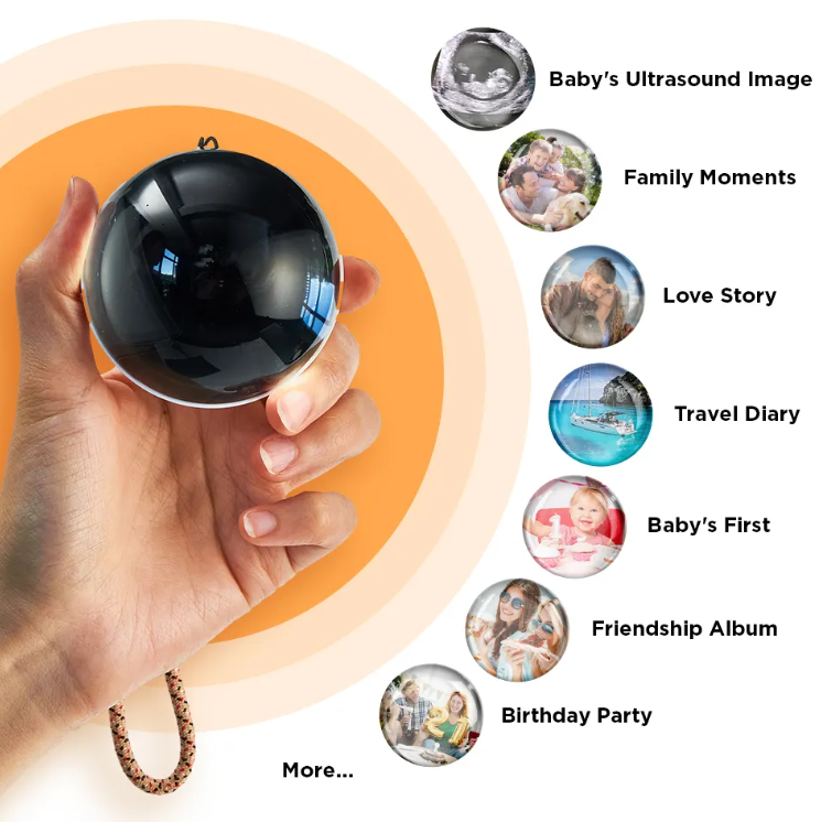 Globo terráqueo de cristal: esfera de regalo con vídeo reproducible para San Valentín, cumpleaños y Navidad.