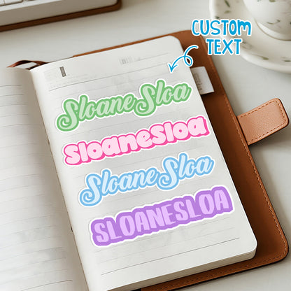 Personalized Colorful Text Name Stickers – Custom Stationery Back to School Gift