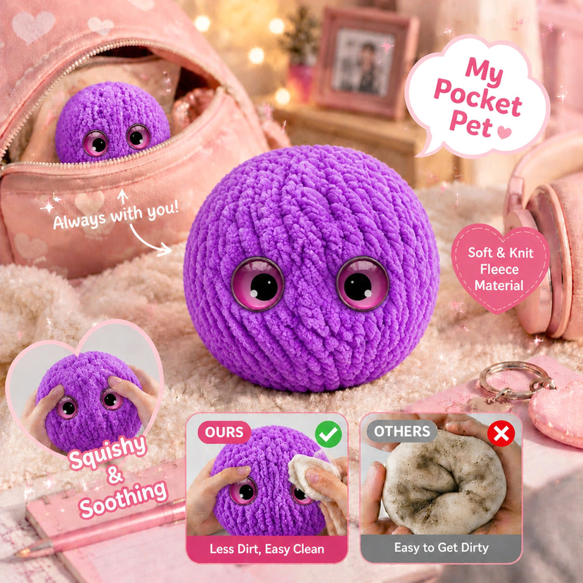 Crochet Bubble Squishy Ball – Soft Fidget Toy