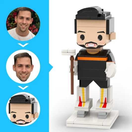 Cute Brick Figure Ice Birthday Gift Hockey 