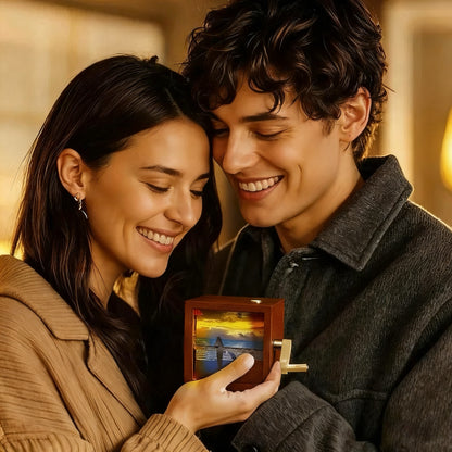 Custom Photo Flipbook Frame Animation Machine Hand-cranked Detachable Photos Flipbook Box Photo Album with Light Anniversary Gifts