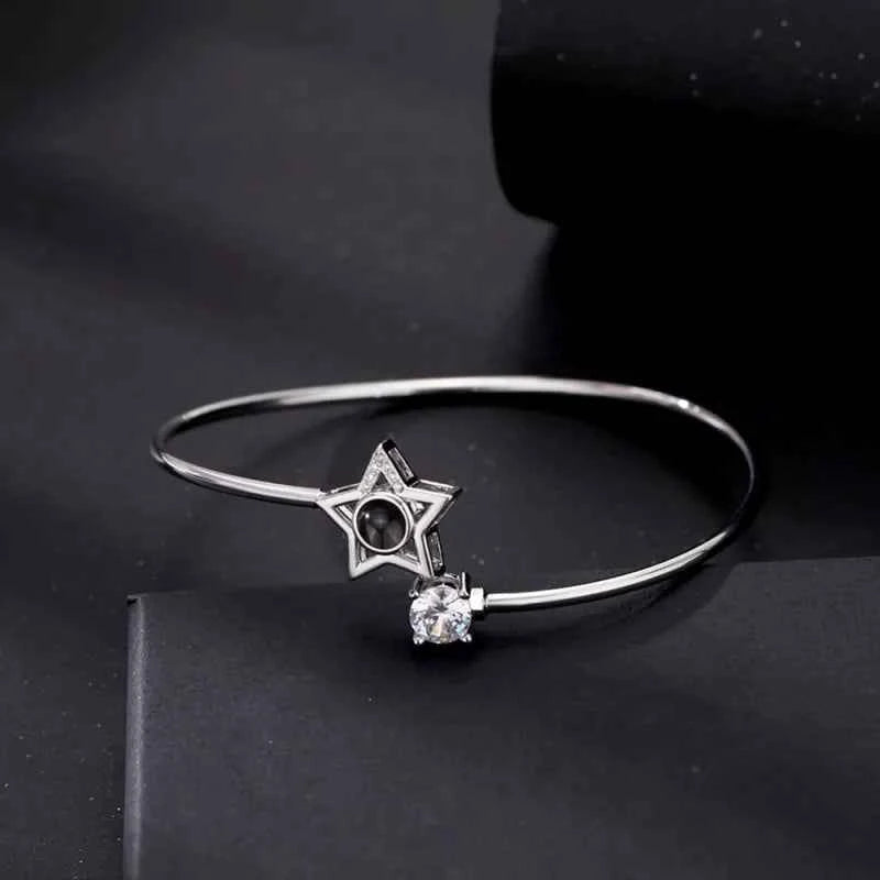 Custom Projection Bracelet Personalized Photo Bracelet Heart Jewelry Gift for Her
