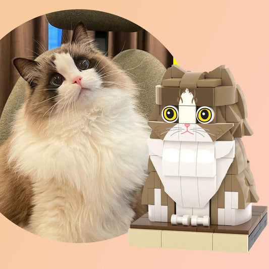 Volledig aanpasbaar lichaam 1 kattenfoto CustomBrick-figuren Kleine deeltjesblok Brick Me-figuren Alleen aangepaste kat