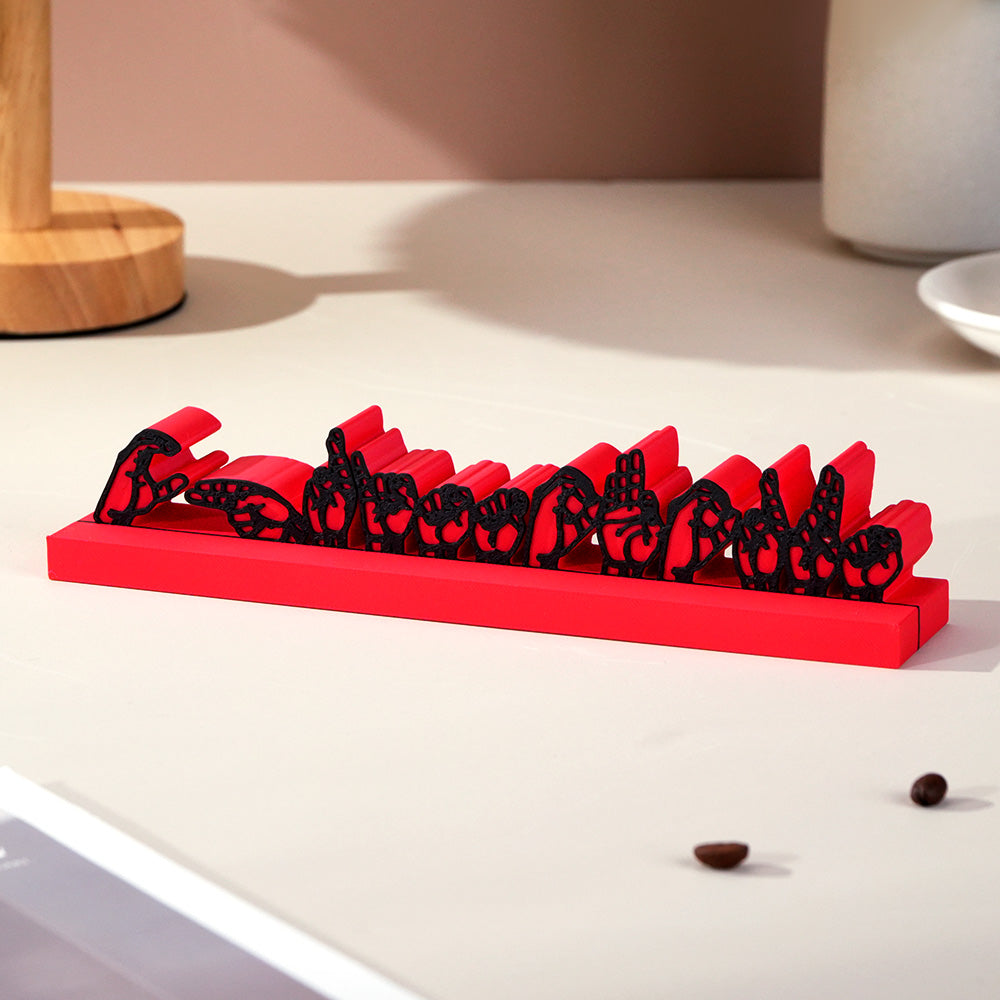 Personalized Sign Language Desk Name Plate – 3D Printed Interpreter & Teacher Gift