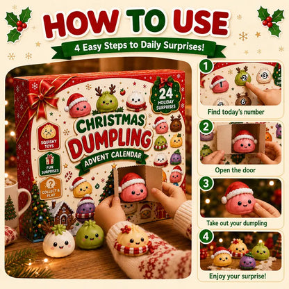 2026 Christmas Squishy Advent Calendar – 24-Day Dumpling Fidget Toy for Kids