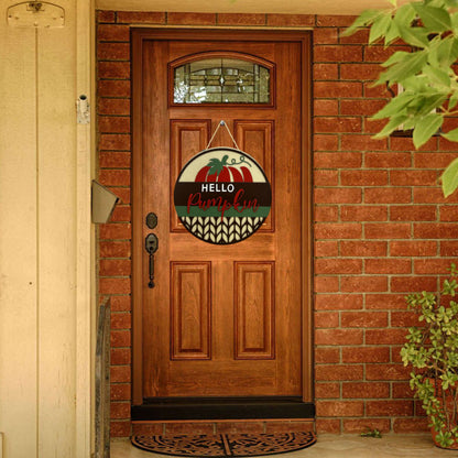 Letrero de bienvenida de otoño para puerta principal, corona de calabaza estilo rústico, decoración para porche, adorno colgante, regalos.