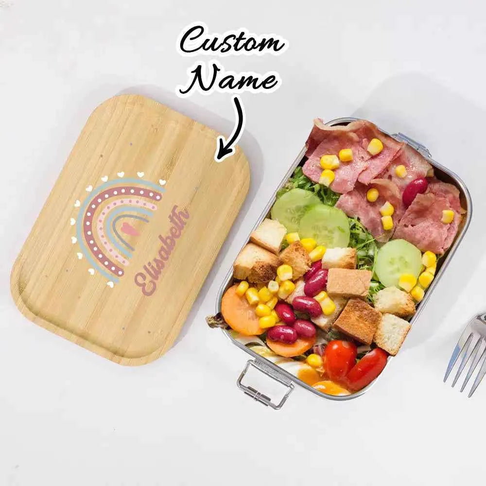 Personalized Lunch Box for Children Custom Stainless Steel Lunch Box with Name Back to School Gift for