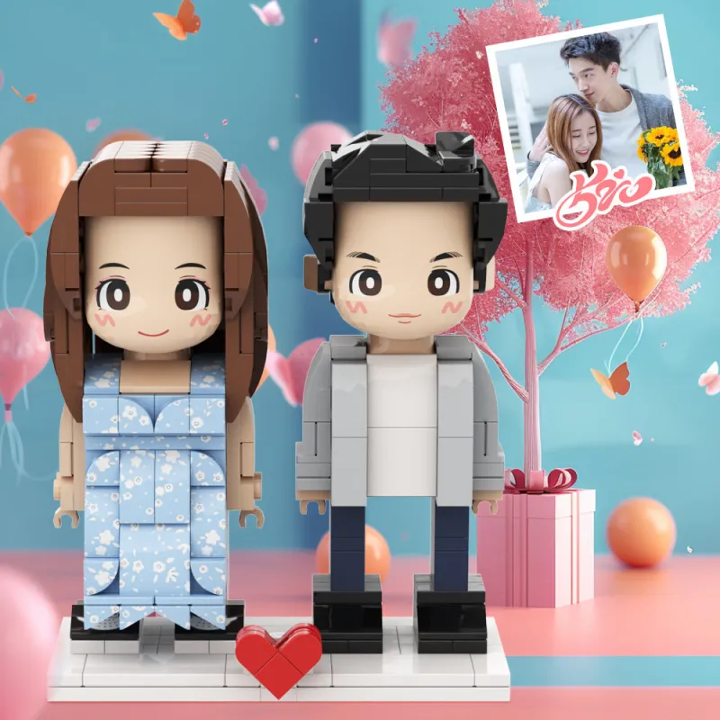 Figuras de ladrillo Duddu personalizadas de cuerpo completo para 2 personas, regalos creativos para parejas, regalo sorpresa para San Valentín o cumpleaños. 