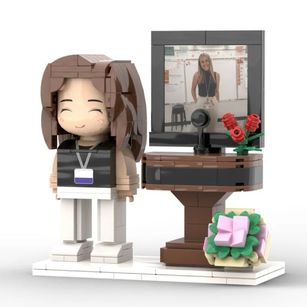 Personalized Brick Figure Teacher Gift – Custom Full Body 1 Person