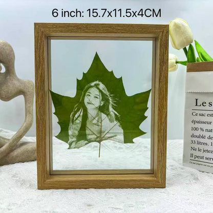 Personalized Photo on a Real Leaf – LED Light-Up Frame | Custom Nature Gift