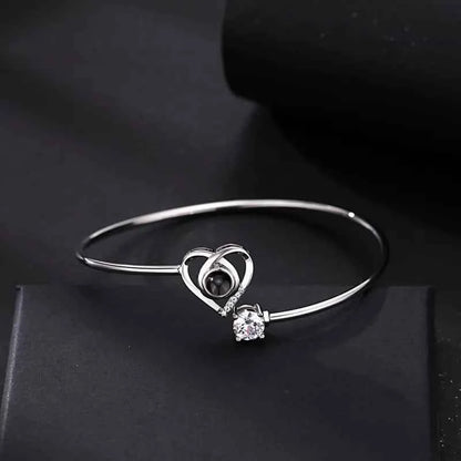 Custom Projection Bracelet Personalized Photo Bracelet Heart Jewelry Gift for Her