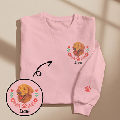 Sudadera bordada personalizada para mascotas: suéter personalizado con nombre y corona
