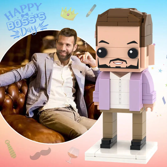 Boss's Day Gift Idea Full Body Customizable 1 Person Custom Brick Figures Small Particle Block Toy
