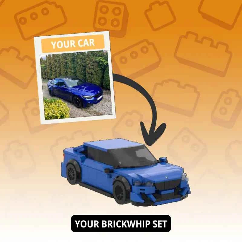 Custom Photo Car Brick Figure Set with Car Model & Personalized License Plate