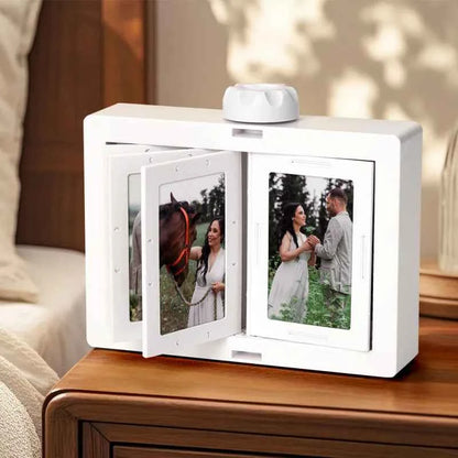Personalized Rotating Photo Frame Carousel Custom Photo Desktop Photo Reel Flip & Spin Photo Box