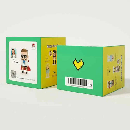 Custom Full-Body Cute Brick Figures of 5 People and 1 Dog