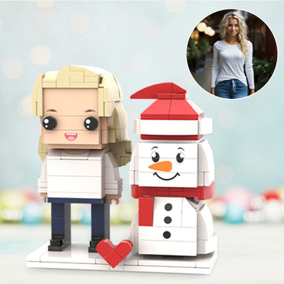 Christmas Gifts Custom Brick Figures Personalized Brick Figures with Snowman 
