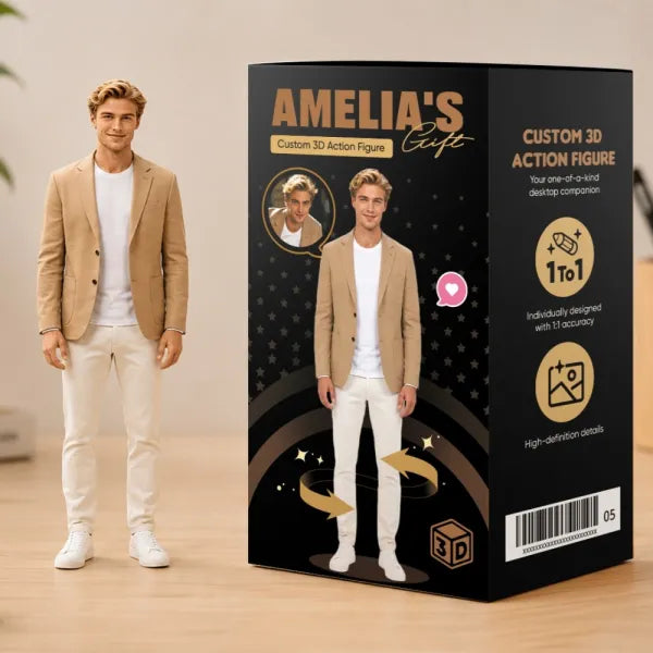 Custom 3D Photo Figurine with Display Box