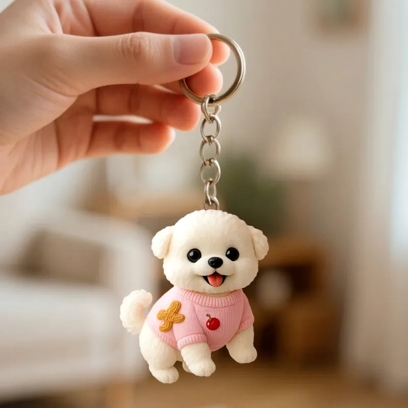 Custom 3D mini figure keychain from MadeMine, personalized doll based on your photo, featuring a detailed miniature character.