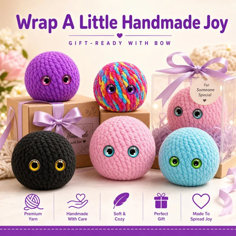 Crochet Bubble Squishy Ball – Soft Fidget Toy