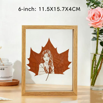 Personalized Photo on a Real Leaf – LED Light-Up Frame | Custom Nature Gift
