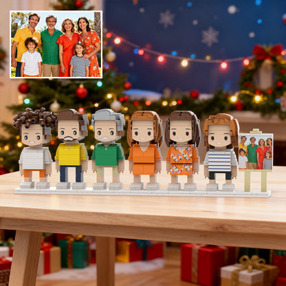  Full-Body Cute Brick Figures of 6 People with Frame