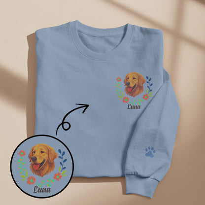 Sudadera bordada personalizada para mascotas: suéter personalizado con nombre y corona