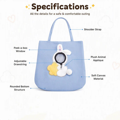 Personalized Pet Carrier Sling Bag with Custom Name | Breathable Canvas Shoulder Bag for Small Dogs & Cats