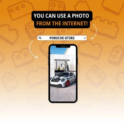 Custom Photo Car Brick Figure Set with Car Model & Personalized License Plate