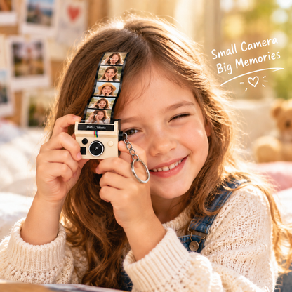 Personalized Photo Camera Keychain for Kids – Mini Film Camera with 5–10 Photos