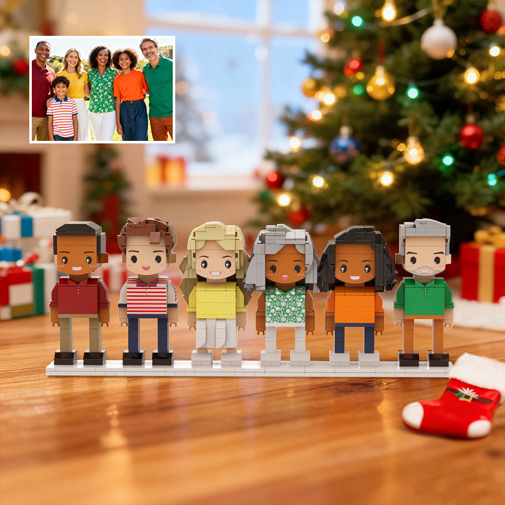 Full-Body Cute Brick Figures of 6 People