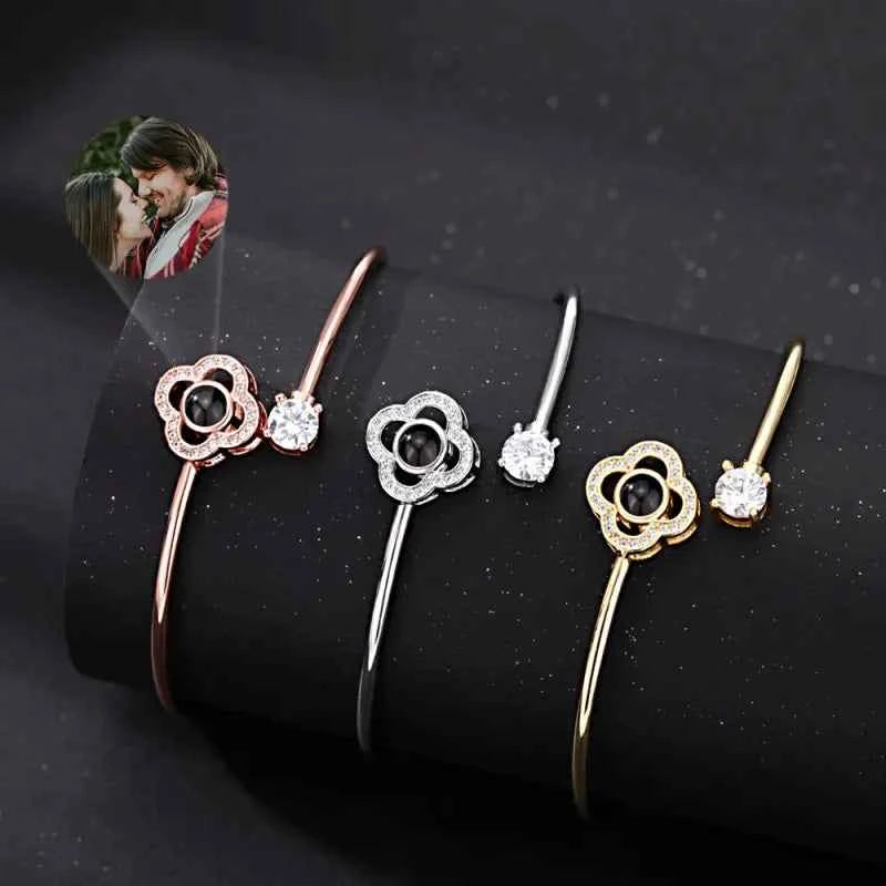 Custom Projection Bracelet Personalized Photo Bracelet Heart Jewelry Gift for Her