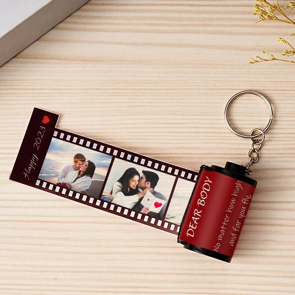 Personalized Photo Film Roll Keychain with Gift Box