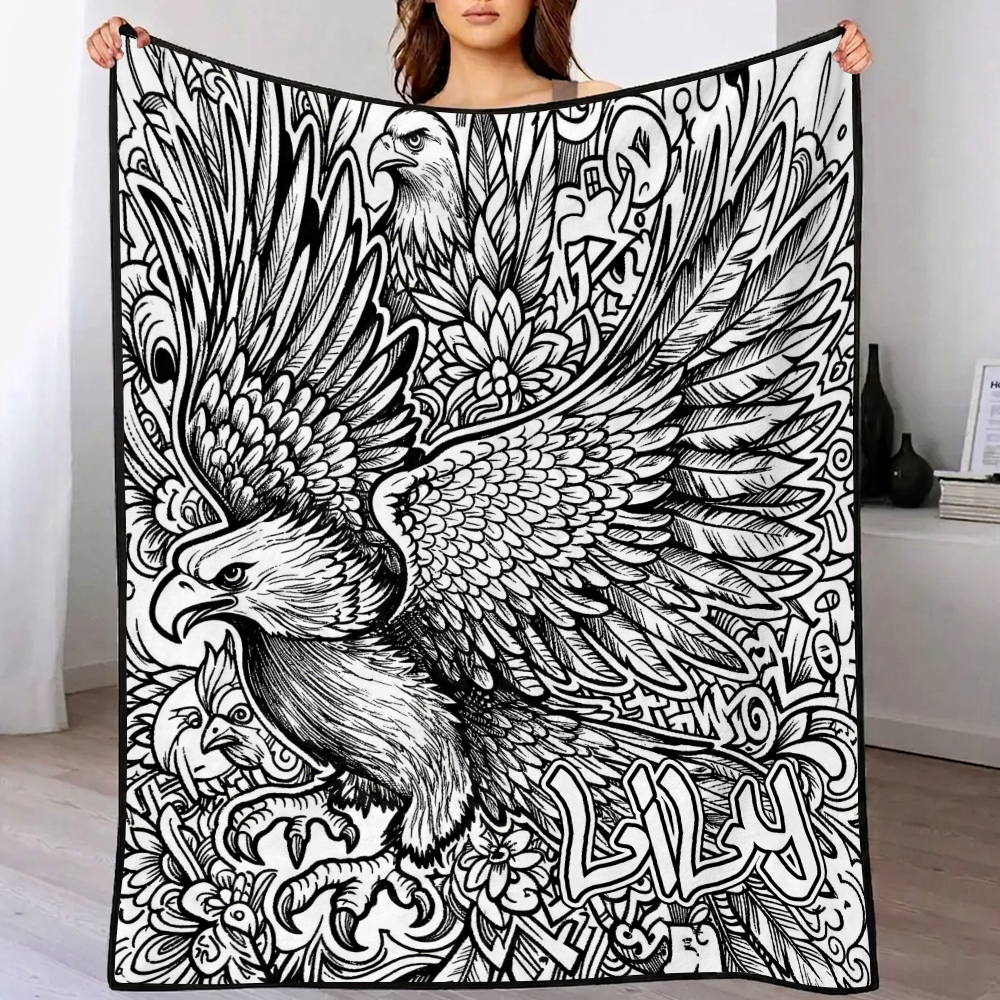 DIY Drawing & Custom Text Blanket with 24-Color Markers | Create Your Art Blanket Washable Keepsake Blanket for Kids & Adults
